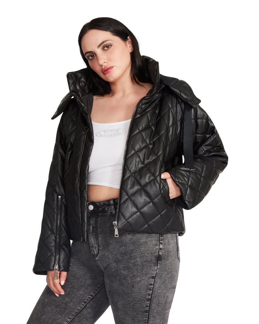 Black Steve Madden Hayle Women's Jackets | PH 1485JE16